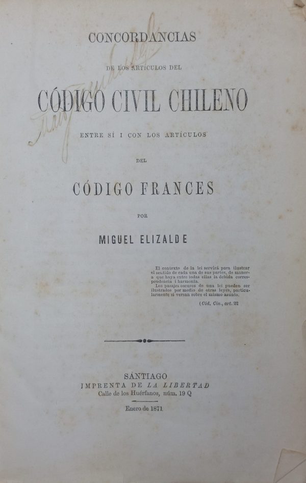 Concordancias de los Artículos del Código Civil Chileno