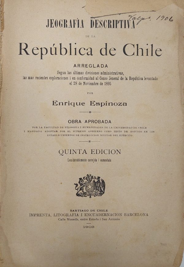 Jeografia descriptiva de la republica de Chile
