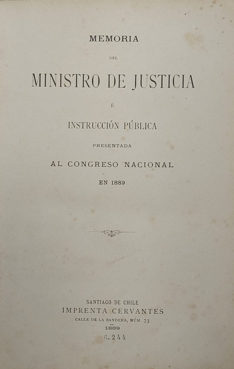Memoria del Ministerio de Justicia e Instrucción Pública