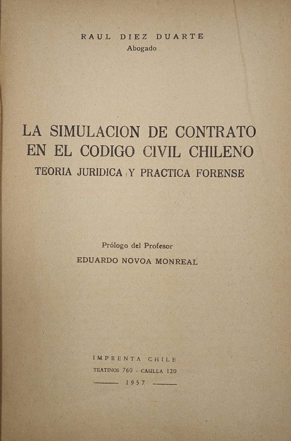 La simulación del contrato en el Código Civil chileno