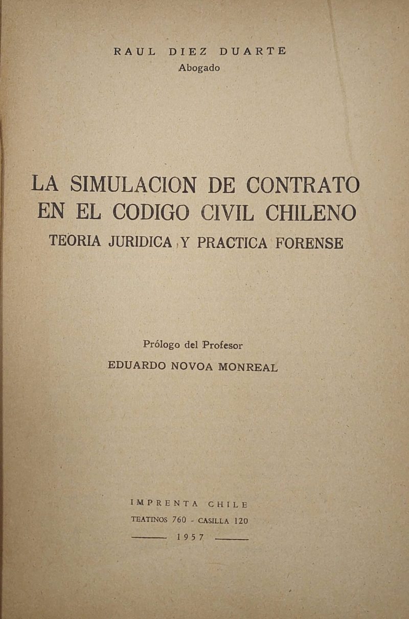 La simulación del contrato en el Código Civil chileno