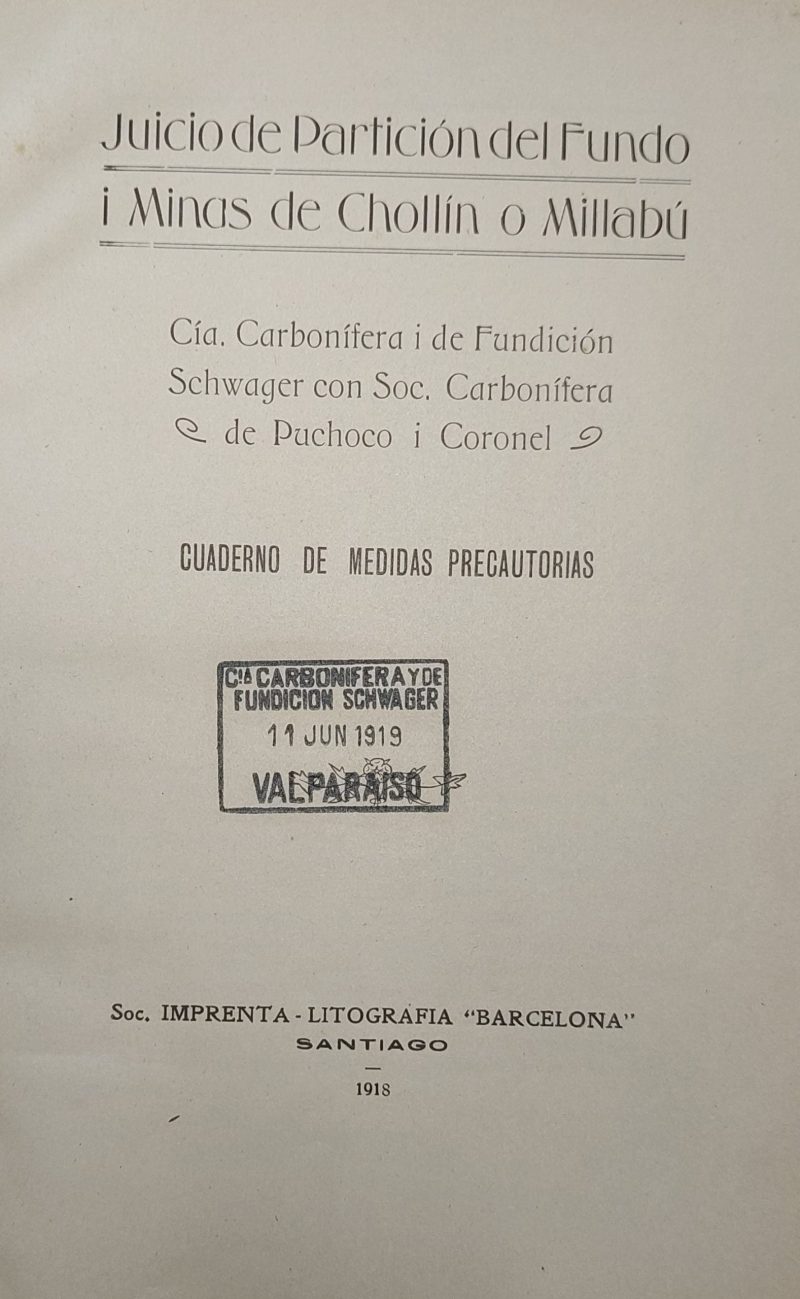 Juicio de particional del fundo i minas de Chollin o Millabú