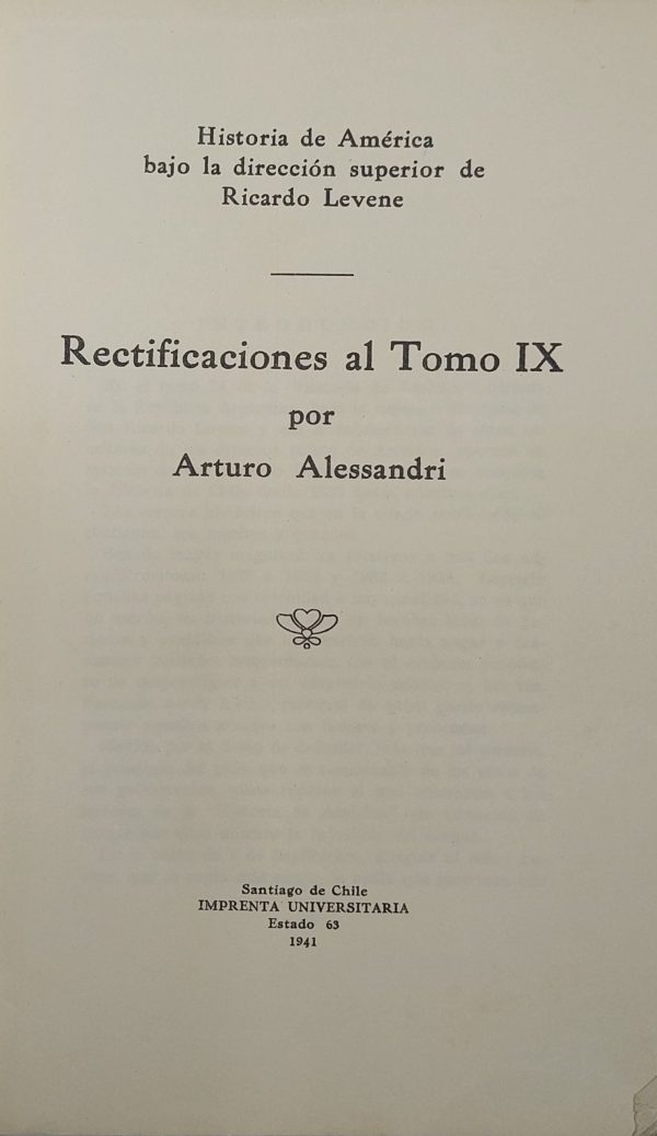 Rectificaciones al Tomo IX