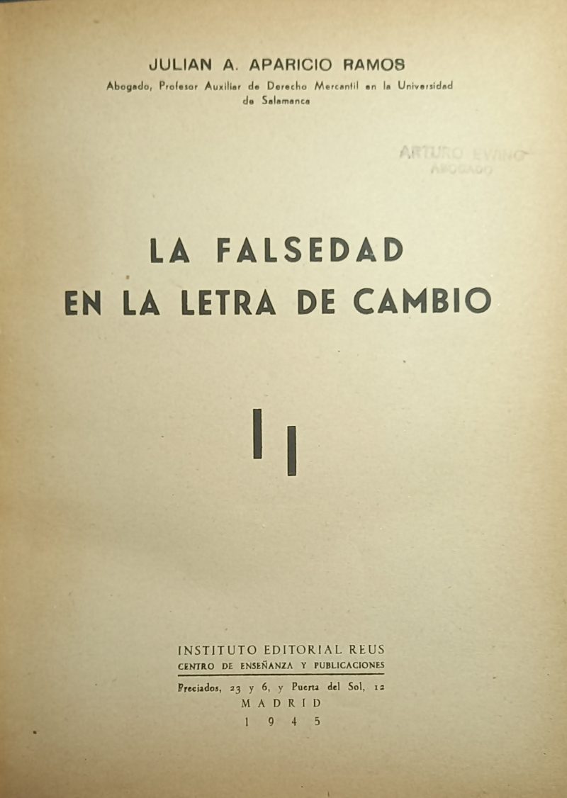 LA FALSEDAD DE LA LETRA DE CAMBIO