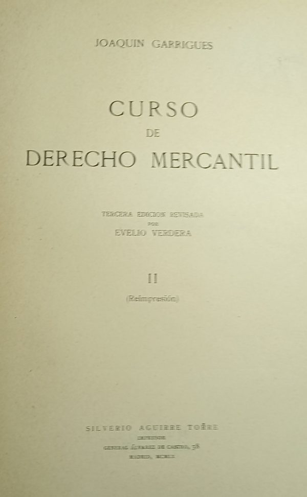 CURSO DE DERECHO MERCANTIL