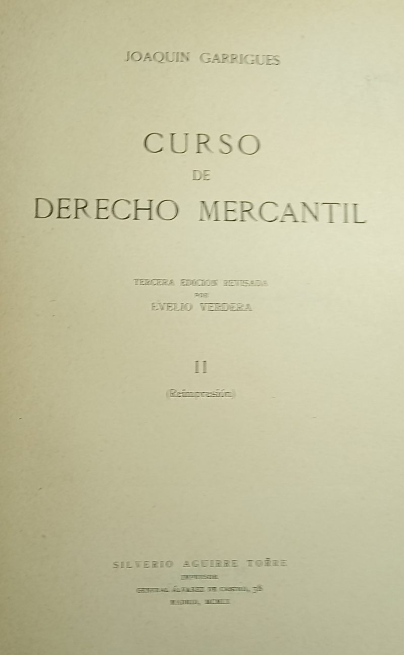 CURSO DE DERECHO MERCANTIL