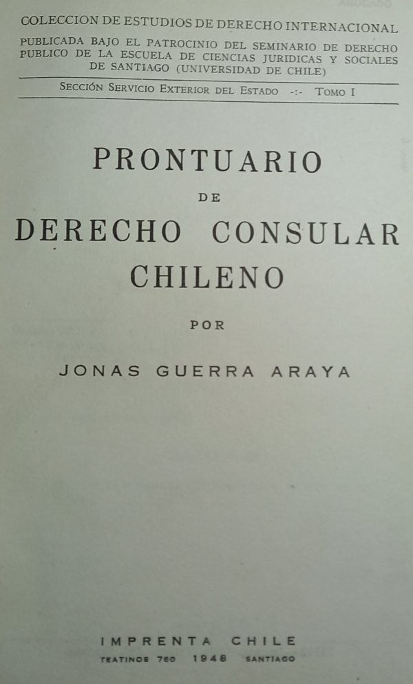 PRONTUARIO DE DERECHO CONSULAR CHILENO