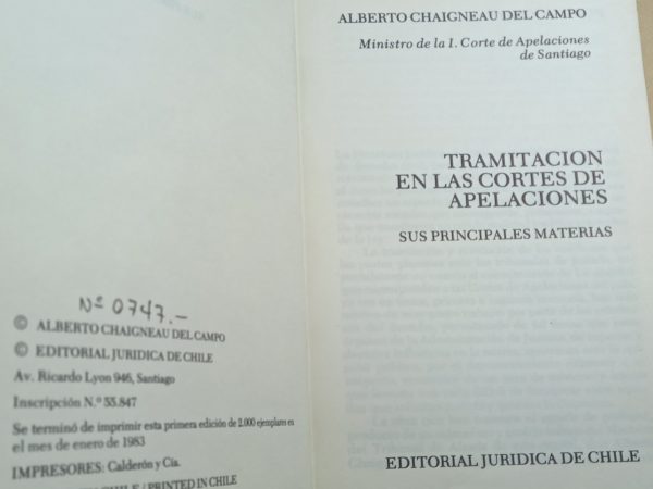 TRAMITACIONES EN LAS CORTES DE APELACIONES