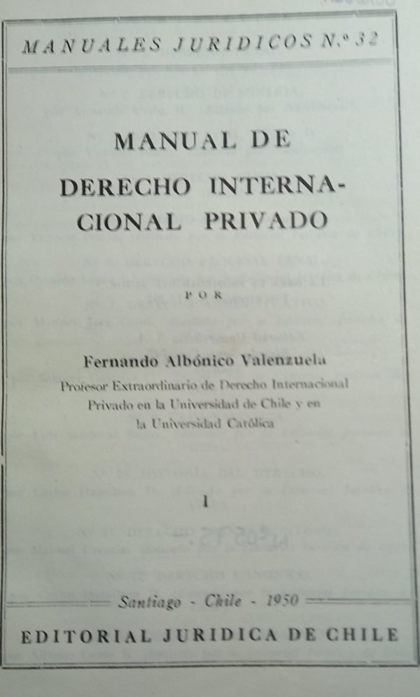 MANUAL DE DERECHO INTERNACIONAL PRIVADO