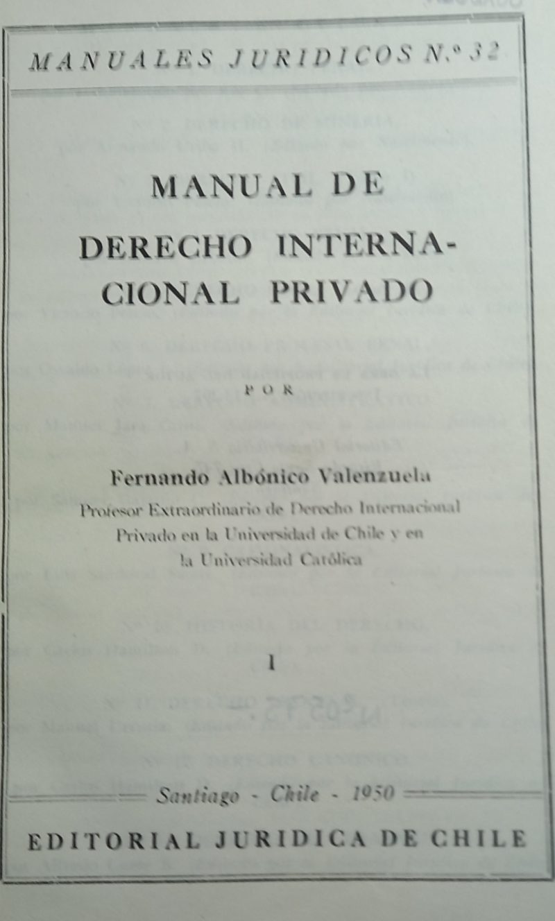 MANUAL DE DERECHO INTERNACIONAL PRIVADO