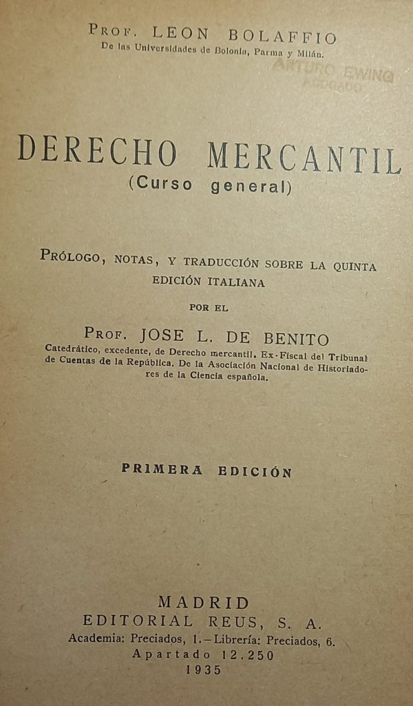 DERECHO MERCANTIL (CURSO GENERAL)