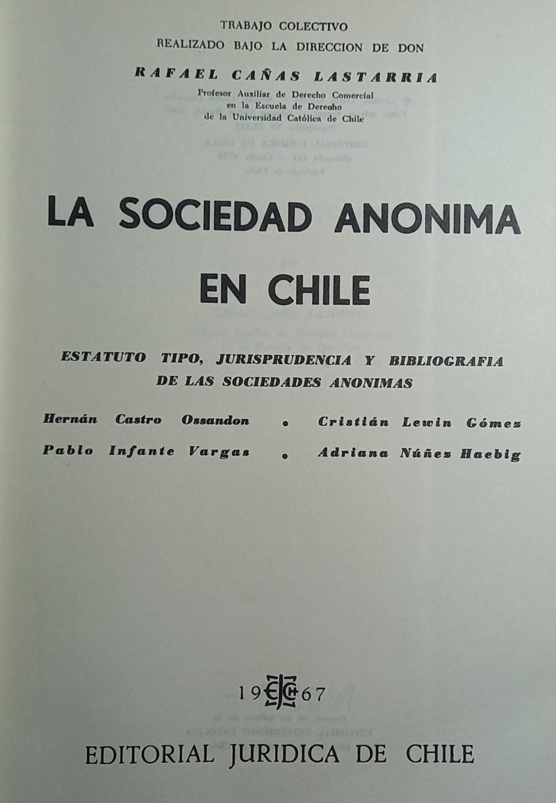 LA SOCIEDAD ANONIMA EN CHILE