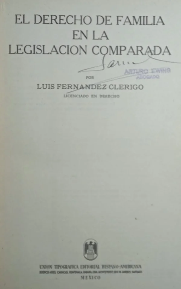 EL DERECHO DE LA FAMILIA EN LA LEGISLACION COMPARADA
