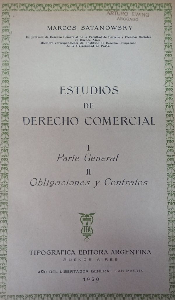 ESTUDIO DE DERECHO COMERCIAL