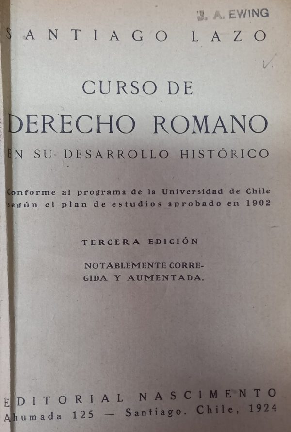 CURSO DE DERECHO ROMANO