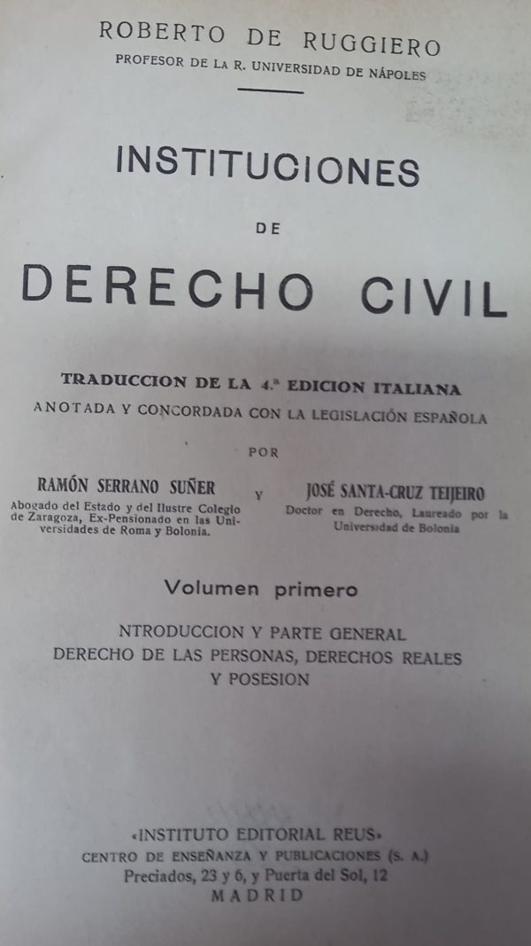 INSTITUCIONES DE DERECHO CIVIL