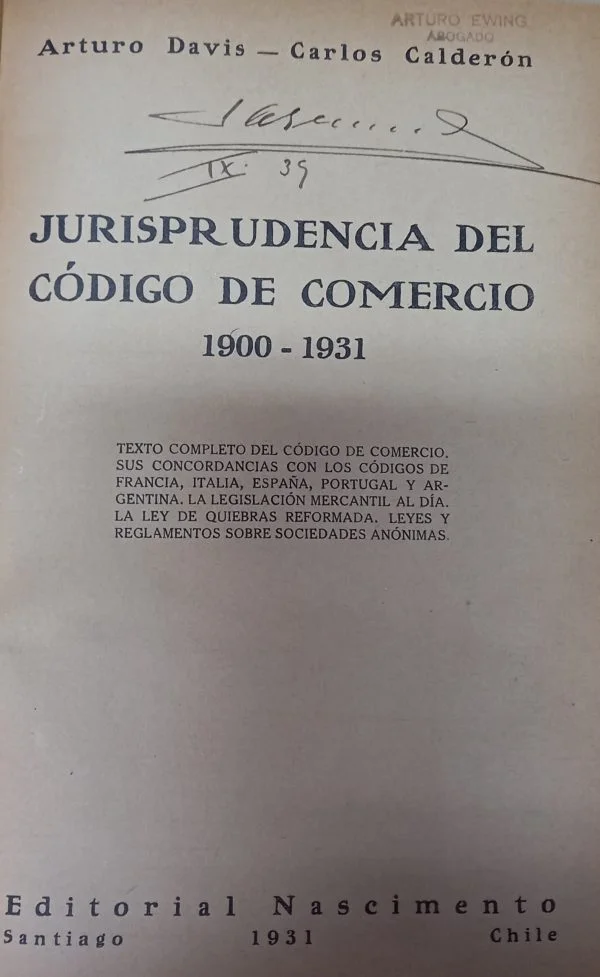 JURISPRUDENCIA DEL CODIGO DE COMERCIO 1900 -1931