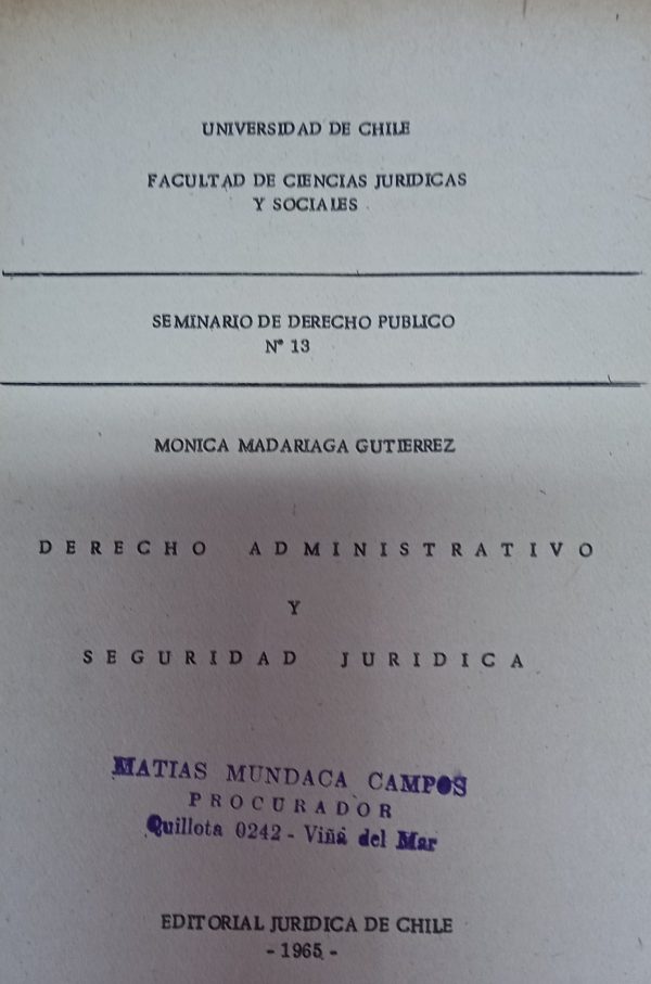 DERECHO ADMINISTRATIVO Y SEGURIDAD JURIDICA