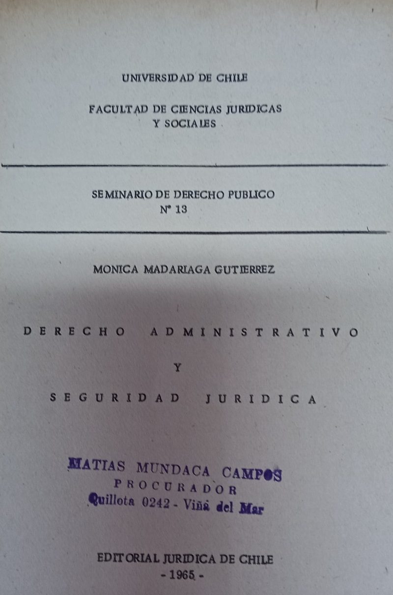 DERECHO ADMINISTRATIVO Y SEGURIDAD JURIDICA