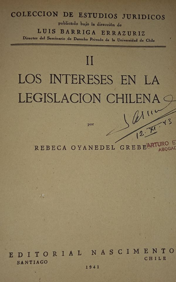 LOS INTERESES EN LA LEGISLACION CHILENA