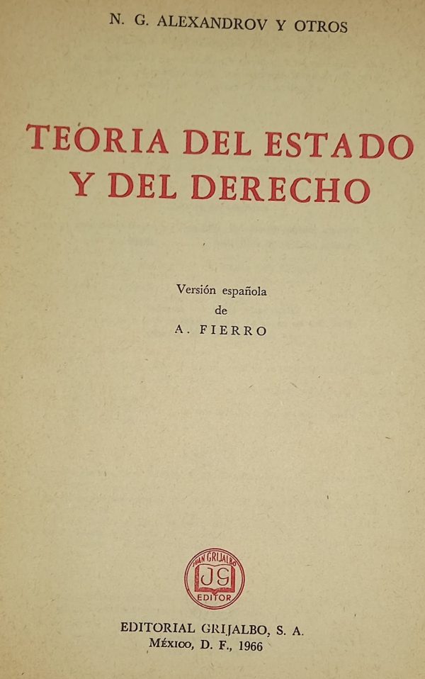 TEORIA DEL ESTADO Y EL DERECHO (VERSION ESPAÑOLA DE A. FIERRO) - Imagen 2