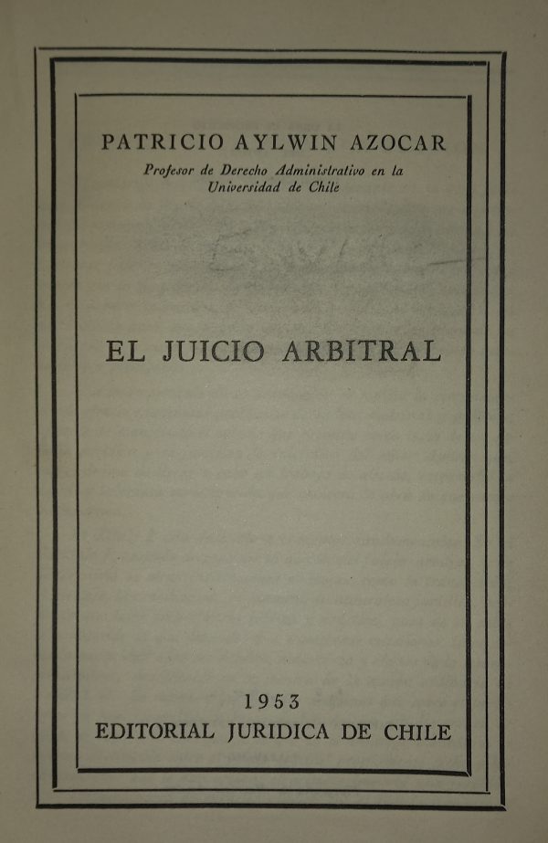 El Juicio Arbitral