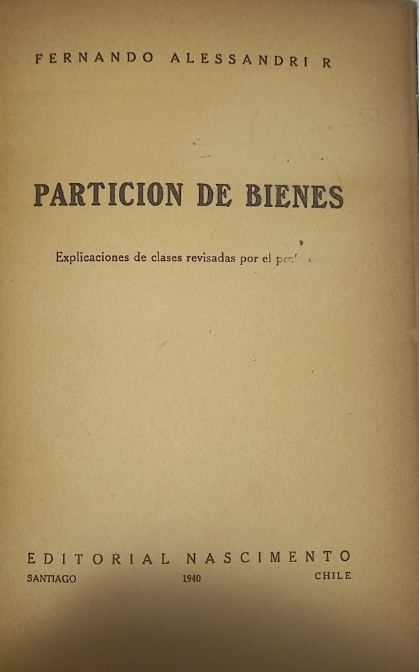  Partición de bienes. Explicaciones de clases...